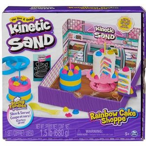 Kinetic Sand Magisch zand – Rainbow Cake Shoppe – 680 g geel, roze, blauw en wit zand vanille – knutselset voor kinderen – 6068029 – speelgoed voor kinderen vanaf 5 jaar