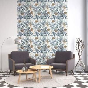 Ambiance Sticker Vliesbehang voorgelijmd reuzenmuurschilderingen - tropische bloemen en bladeren decoratieve lijm - H 300 x B 60 cm