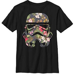 Star Wars Boys' Tropical Stormtrooper T-shirt, zwart, XS, zwart.