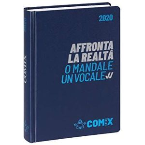Comix Agenda 2019/2020, 16 maanden, mini-formaat, 11 x 15,3 cm, blauw, tekst zilver, blauw