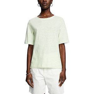 ESPRIT T-shirt en coton et lin mélangé, Citrus Green, XS