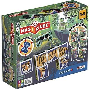 Geomag Magicube 145, jungledieren - bouwspel met magnetische kubussen, 6 kubussen