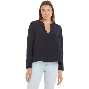 Tommy Hilfiger Viscose crêpe V-hals blouse voor, Desert Sky, 68, Desert Sky