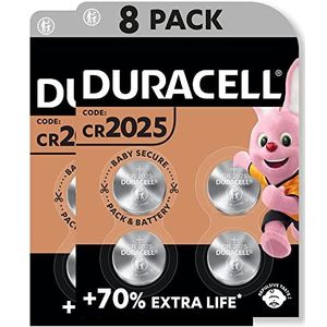 Duracell Specialty 2025 / 8 Lithium-knoopcellen, 3 V, met baby-Secure-technologie, geschikt voor sleutelhangers, weegschalen, draagbare apparaten en medische apparaten (DL2025/CR2025)