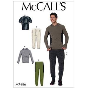 McCall's Patterns 7486 XM, bovendeel en broek voor heren, maten S-L, zakdoek, meerkleurig, 91 x 152 cm