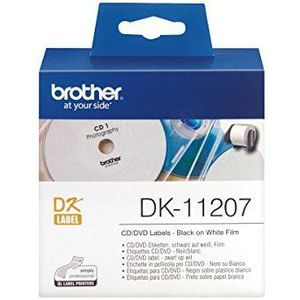 Brother DK-11207 | Originele CD/DVD-labelrol | zwart op wit | 58 mm