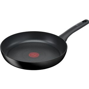 Tefal G28806 Hard Titanium On Braadpan, 28 cm, aluminium, onschadelijke antiaanbaklaag, temperatuurweergave, geschikt voor alle warmtebronnen, geschikt voor inductie, zwart