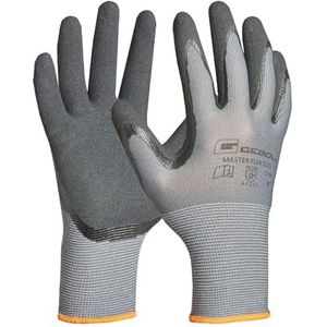Gebol Master Flex Eco werkhandschoenen met nitrilcoating voor een veilige grip, nitril handschoenen voor werkplaats en tuin, voor heren, maat L (9), grijs, 1 paar