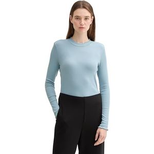 TOM TAILOR Denim 1044448 T-shirt met lange mouwen voor dames, 30838 - Toermalijn