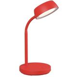 MAUL MAULabby Led-bureaulamp, kleine bureaulamp met voet, moderne tafellamp voor kantoor, flexibele ledlamp met kleurtemperatuur van 3000 K, rood