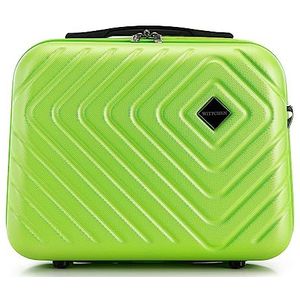 WITTCHEN Cube Line Koffer van ABS met geometrisch reliëf zwenkwielen telescopische handgreep cijferslot, Lime Groen