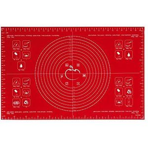 MASTRAD - Groot bakblad - Koken - Anti-aanbaklaag - Zacht - Ovenbestendig - Met Recepten - BPA-vrije siliconen - Rood - 40X60cm