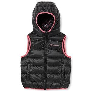 Champion Legacy Outdoor K - Light Wr S-l met capuchon gewatteerd vest voor jongens, Zwart/Roze