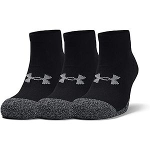 Under Armour Unisex UA Heatgear Cushioned Locut 3pk Sokken, Zwart/zwart/staal., Small-Large