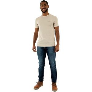 Tommy Jeans TJM XSLIM Jaspe HTR TEE EXT DM0DM20363 S/S T-Shirt Beige (Newsprint Heather), XXL, Beige (papier journal chiné), XXL