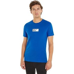 Calvin Klein Jeans T-shirt met kleine middendoos, T-shirts S/S heren, Blauwe waterkoker