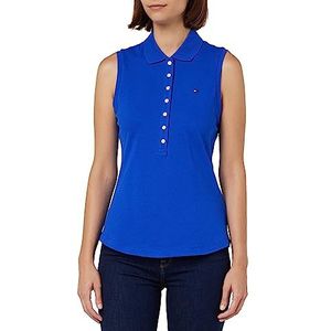 Tommy Hilfiger Dames poloshirt Ns S/S Slim Neck, Ultra Blue