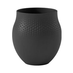 Villeroy & Boch Halsketting, klein, vaas, premium porselein, zwart, 11 x 11 x 12 cm