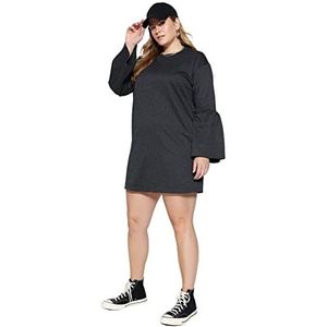 Trendyol Robe courte en tricot oversize pour femme, Anthracite, 3XL-grande taille