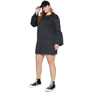 Trendyol Oversized gebreide jurk voor dames, grote maat, antraciet, XXL oversized, Antraciet