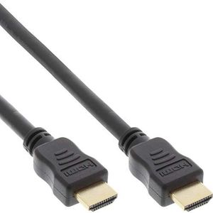 InLine 17555P High Speed HDMI-kabel met Ethernet Premium 4K2K stekker op stekker, 0,5 m, zwart/goud