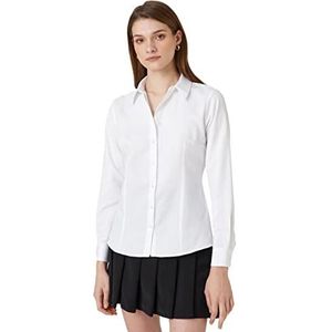Koton Basic T-shirt met lange mouwen voor dames, Wit (000)