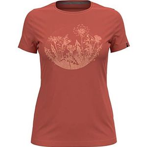 Odlo S/S Crew Neck Kumano Print Dames T-Shirt, Burnt Sienna - Graphic Ss21