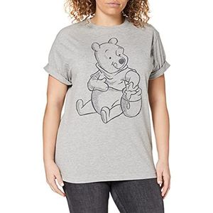 Disney Winnie Poeh Sketch T-shirt voor dames, grijs (Spo Marne Grijs)
