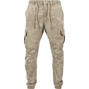 URBAN CLASSICS Cargo joggingbroek voor heren, camouflage-stijl, 6 zakken, 100% katoen, maten S - 5XL, Zand Camo