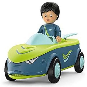 siku Dave Divey, 3-delig voertuig met licht en geluid, combineerbaar, inclusief beweegbaar speelgoedfiguur, hoogwaardige vliegwielmotor, vanaf 18 maanden, Blauw/groen