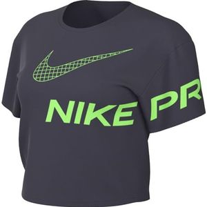 Nike Women's Short Sleeve Top W Np Df Grx Ss Crop Top, Gridiron/Green Strike, DX0078-015, XS