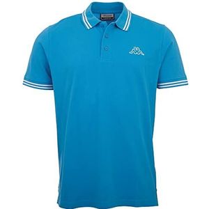 Kappa Heren poloshirt, korte mouwen, code: 709361 Aleot Malibu Blue I M, Malibu Blue, M, Malibu Blauw