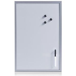 ZELLER PRESENT 11538 magneetbord, beschrijfbaar, 40 x 60 cm, aluminiumgrijs