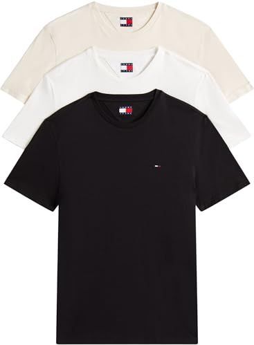 Tommy Jeans Tjm Xslim 3 Pack Tee Dm0dm21579 T-shirt S/S heren, Veelkleurig (ecru/woestijnzand/zwart), XL