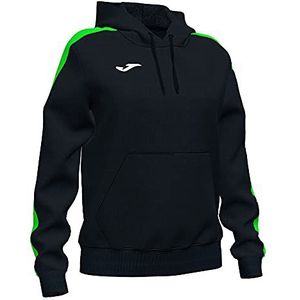 Joma 2XS Unisex Championship IV capuchontrui zwart neongroen, zwart/neongroen