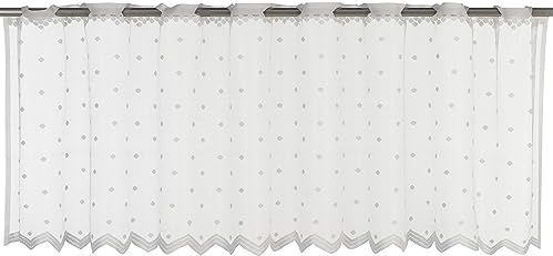 Elbersdrucke Celeste 00 198763 inkijkbescherming voor keuken, 45 x 160 cm, wit transparant