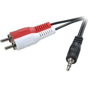 Vivanco Audio-kabel, 3,5 mm aansluiting <-> 2 x RCA-stekker, 5 m (import uit Duitsland)