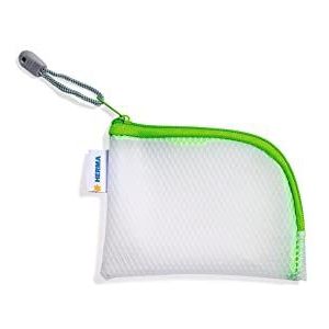 HERMA 20251 reisetui met ritssluiting voor mobiele telefoon, oplaadkabel, cosmetica, pennen, sleutels, toilettas, groen, 14 x 10 cm