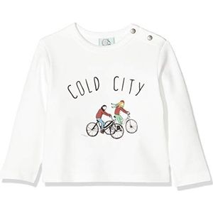 Igi&Co T-shirt met lange mouwen, uniseks, baby, wit (Bicycle Print On White BC), 68/74 (maat: 6-9 Maanden), Wit (Bicycle Print On White Bc)