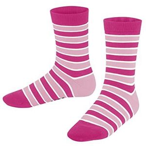 FALKE Simple Stripes K SO katoen fantasiepatroon 1 paar uniseks kindersokken (1 stuk), Rose (Gloss 8550) nieuw - ecologisch