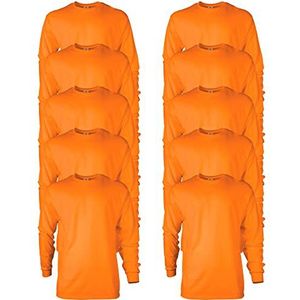 Gildan T- Shirt (Lot de 10) Homme, Orange Safety (Lot de 10), 3XL