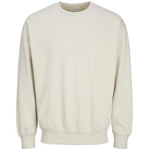 JACK & JONES Jjecharge Sweatshirt met ronde hals voor heren, lichtbeige, XL, Lichtbeige