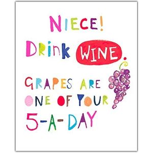 Grappige verjaardagskaart voor nichtje wijn nichtje wijn wijn wijn papiersalade