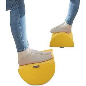 Leitz - Ergonomische voetensteun voor kantoor, verstelbaar, verlicht rug- en schouderpijn, gemaakt van schuim met stoffen hoes, Ergo Cosy-serie, geel, 53710019