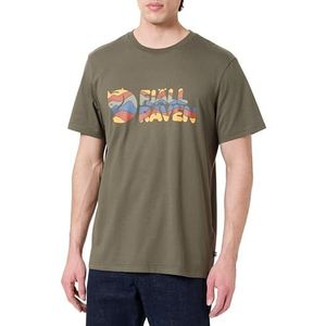 Fjällräven Multicolor Logo T-Shirt, Laurel Green, Large Homme, Laurel Green, L