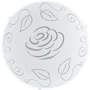 EGLO Mars 1 Wand/Plafondlamp - 1 Lichts - Wit - Motief Rose