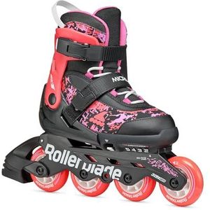Rollerblade Microblade SL inlineskates voor meisjes, vrijetijdskates, zwart/koraal, maat 28-32