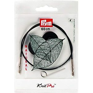 Prym Touw en accessoires voor natuurlijke ronde breinaalden, 60 cm, metaal, zwart