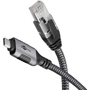 Goobay 70696 Câble USB-C vers RJ45 Ethernet CAT 6 pour une connexion Internet filaire stable avec routeur/modem/commutateur réseau/remplace l'adaptateur USB vers RJ45 / 1 Gbit/s / 1 mètre