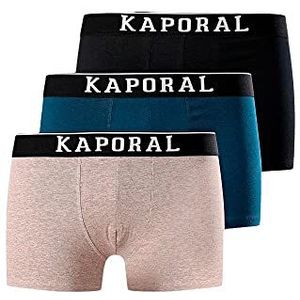 KAPORAL Quadm Boxershorts voor heren, 1 stuk, zwart/grijs gemêleerd/marineblauw